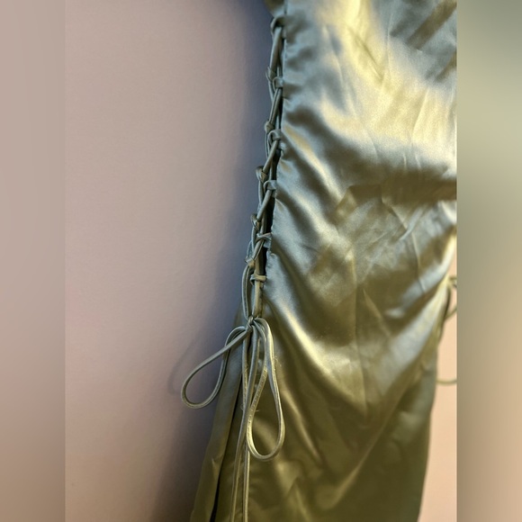 Lucy Sky Dress in Satin Sage - Picture 10 of 11